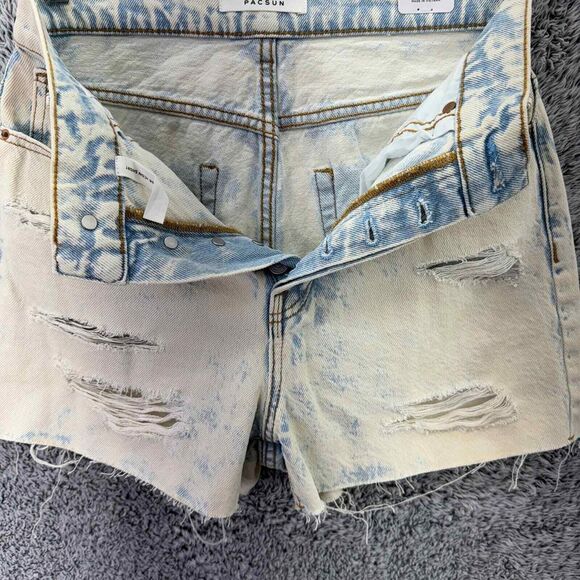 NWT PACSUN High Rise Icon Short Jean Cutoff Raw Hem Distressed Denim Women's 26 - Picture 3 of 12